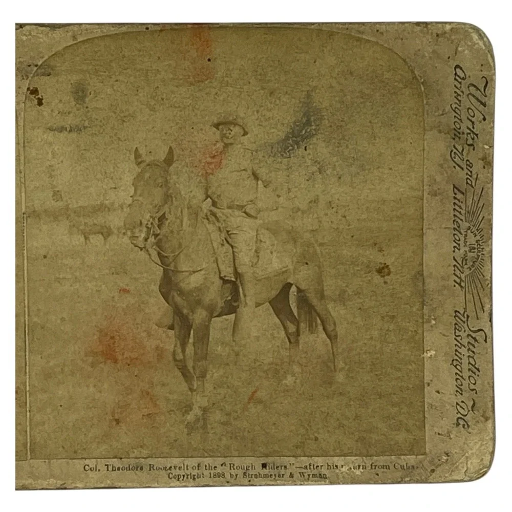 Theodore Roosevelt Rough Riders 1898 Underwood & Underwood Stereoview Photo‎